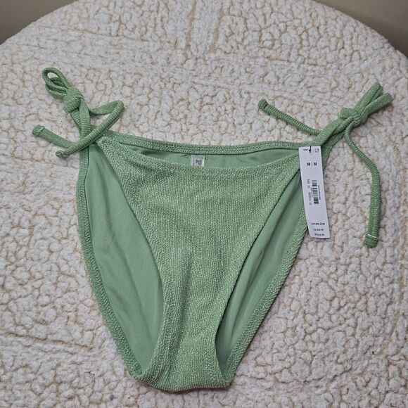 1179 NWT Pink Victoria Secret String Bikini Bottom Wild Grass Green Med - Picture 2 of 5